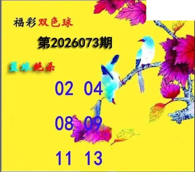 蓝球绝煞26年073期双色球图谜