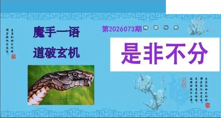 魔手一语26年073期双色球图谜