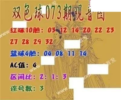 福彩双色球2026年073期观音图谜