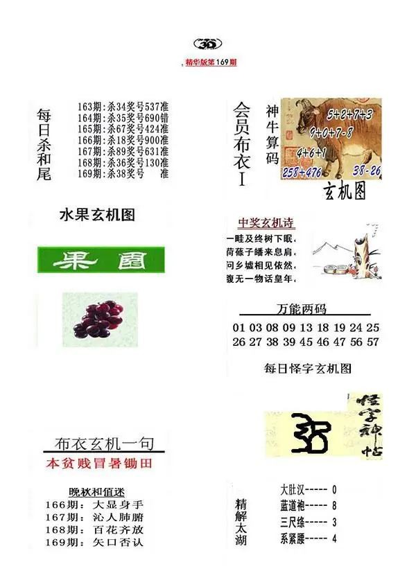 真精华布衣报2026169期3d图谜