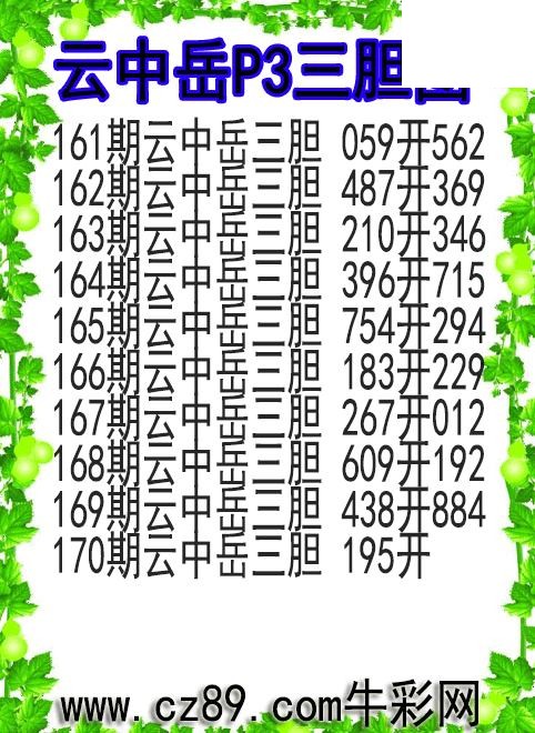 26年170期云中岳P3三胆图