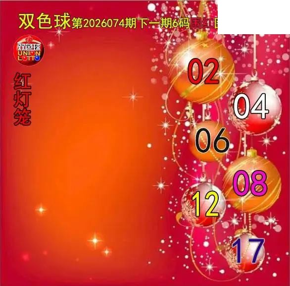 双色球2026年图迷074期 红灯笼六码围红图
