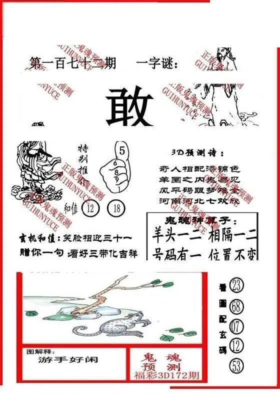 2026172期3D图谜汇总（二）