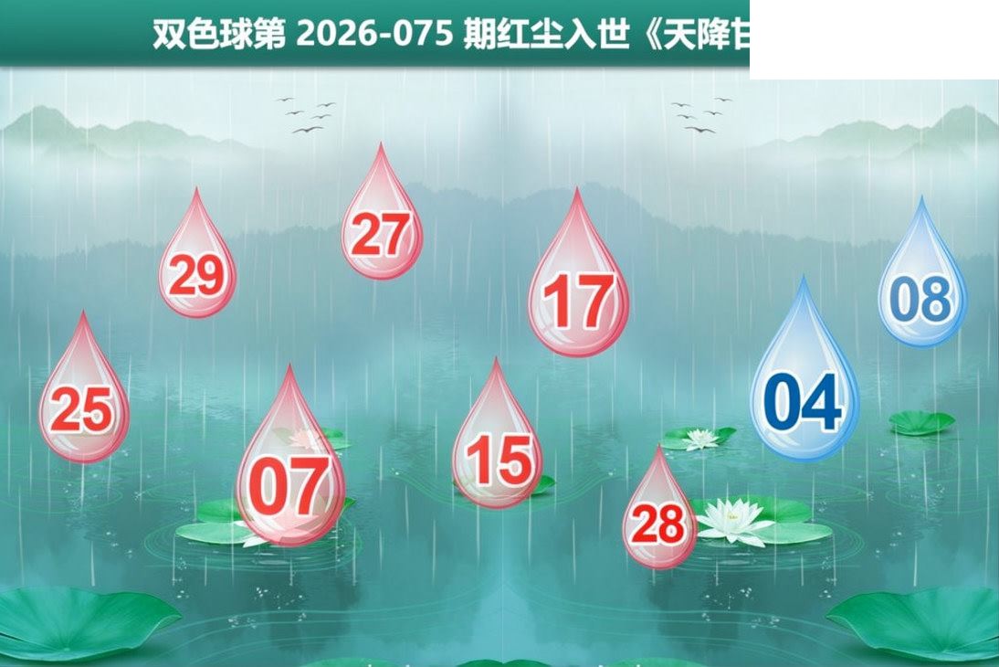 双色球2026年图迷075期 红尘入世 天降甘露图