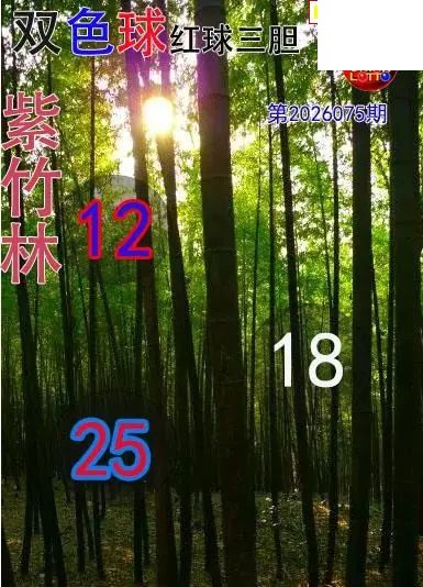双色球2026年图迷075期 紫竹林红球三胆图