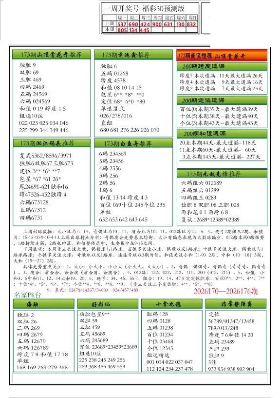 2026173期解太湖3d字图迷汇总报