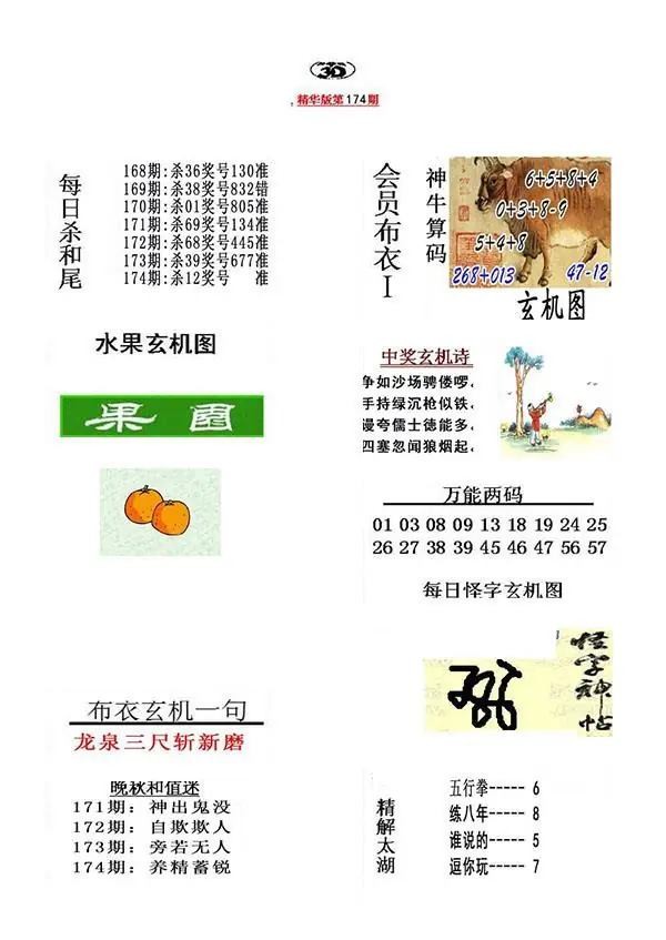 真精华布衣报2026174期3d图谜