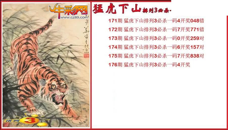2026176期P3猛虎下山必杀一码图