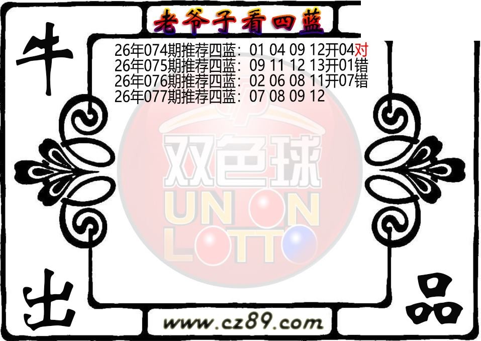双色球077期 老爷子看四蓝图谜