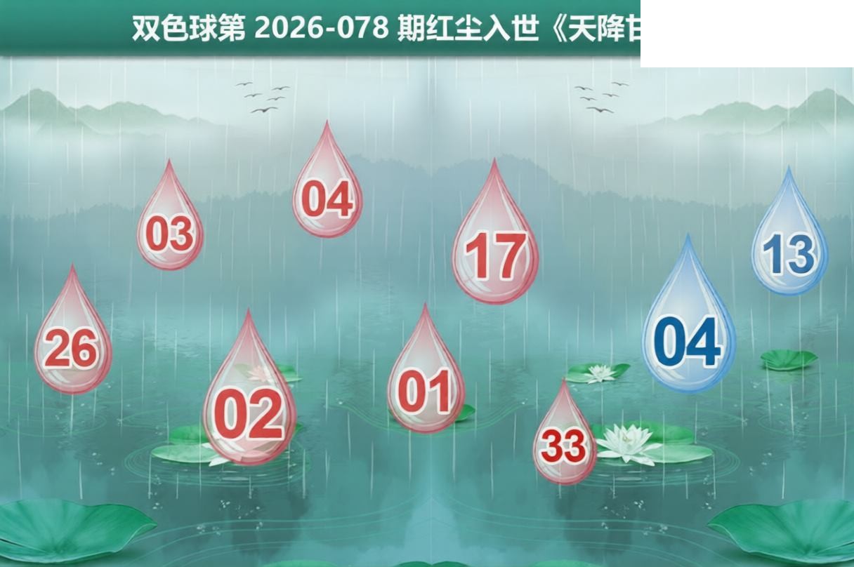 双色球2026年图迷078期 红尘入世 天降甘露图