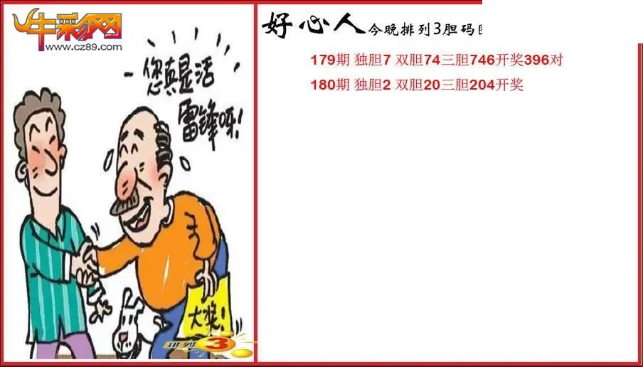 2026180期P3好心人胆码图