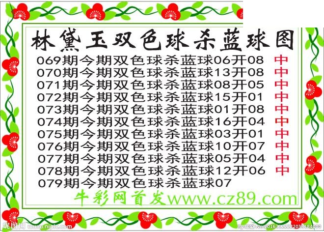 双色球079期 林黛玉杀蓝号图谜 10中10