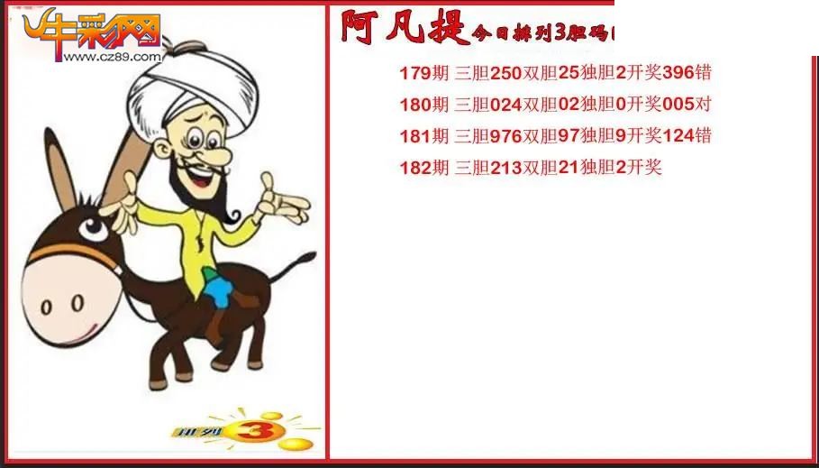 2026182期P3阿凡提胆码图
