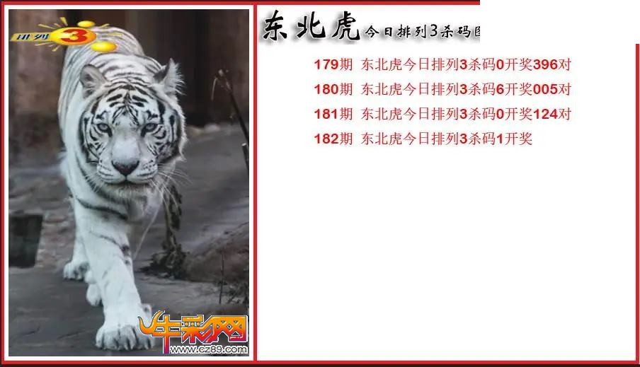 2026182期P3东北虎通杀一码图
