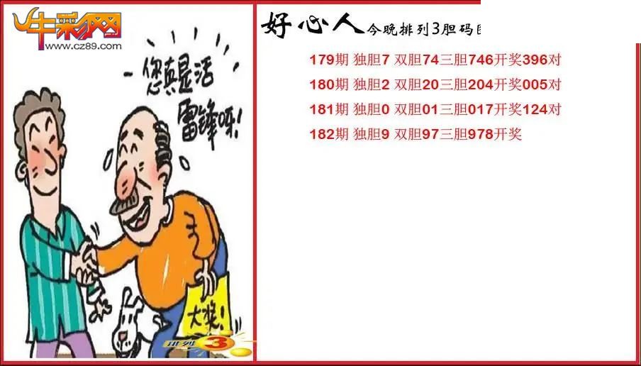 2026182期P3好心人胆码图