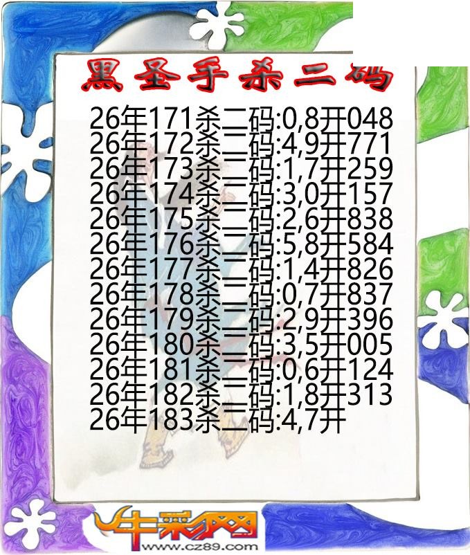黑圣手杀二码183期体彩P3图谜