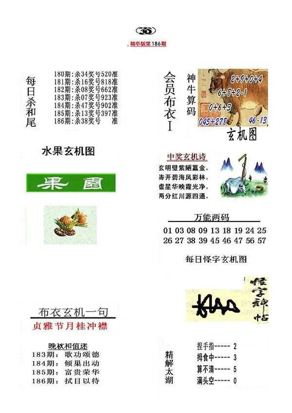 真精华布衣报2026186期3d图谜