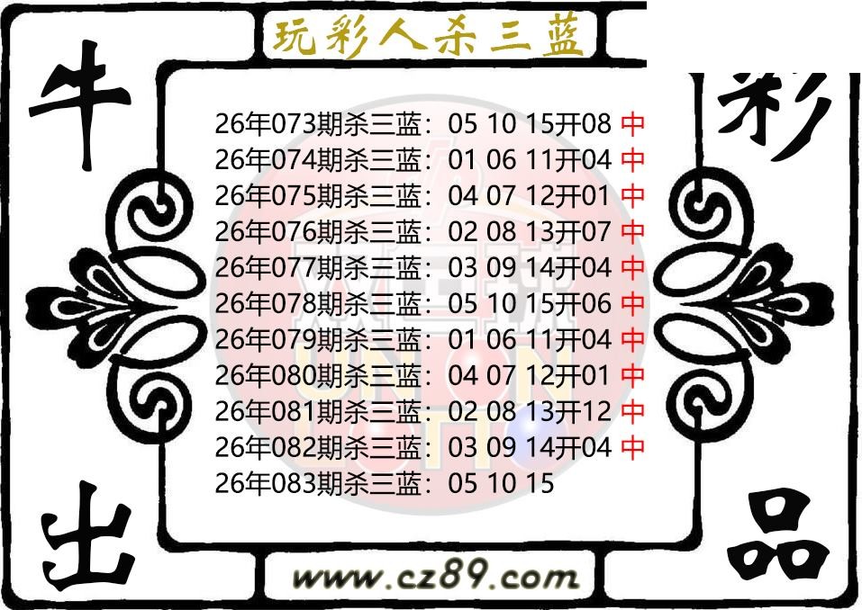双色球083期 玩彩人杀三蓝图谜 10中10