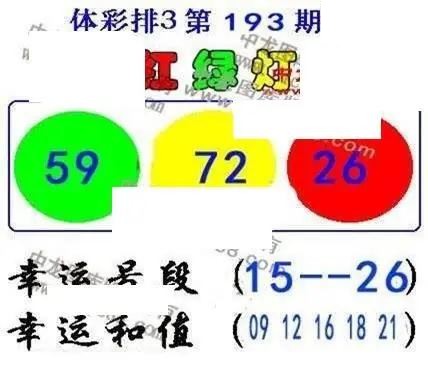 体彩P32026年193期 中龙系列全图