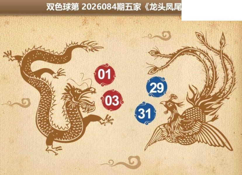 双色球2026年图迷084期 五家龙头凤尾