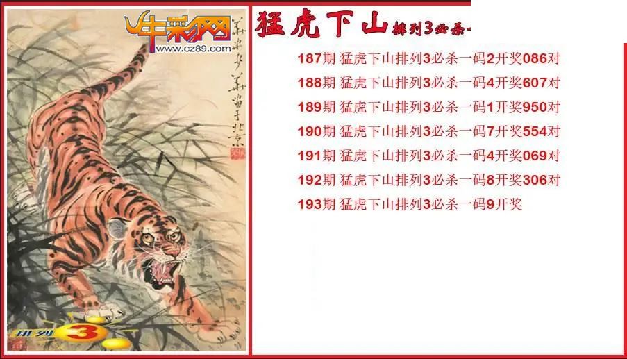 2026193期P3猛虎下山必杀一码图
