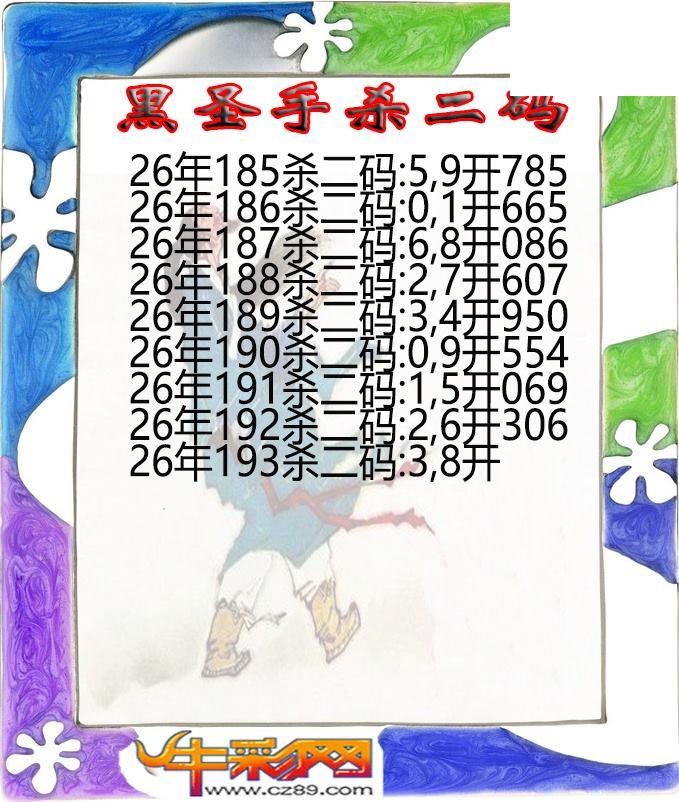 黑圣手杀二码193期体彩P3图谜