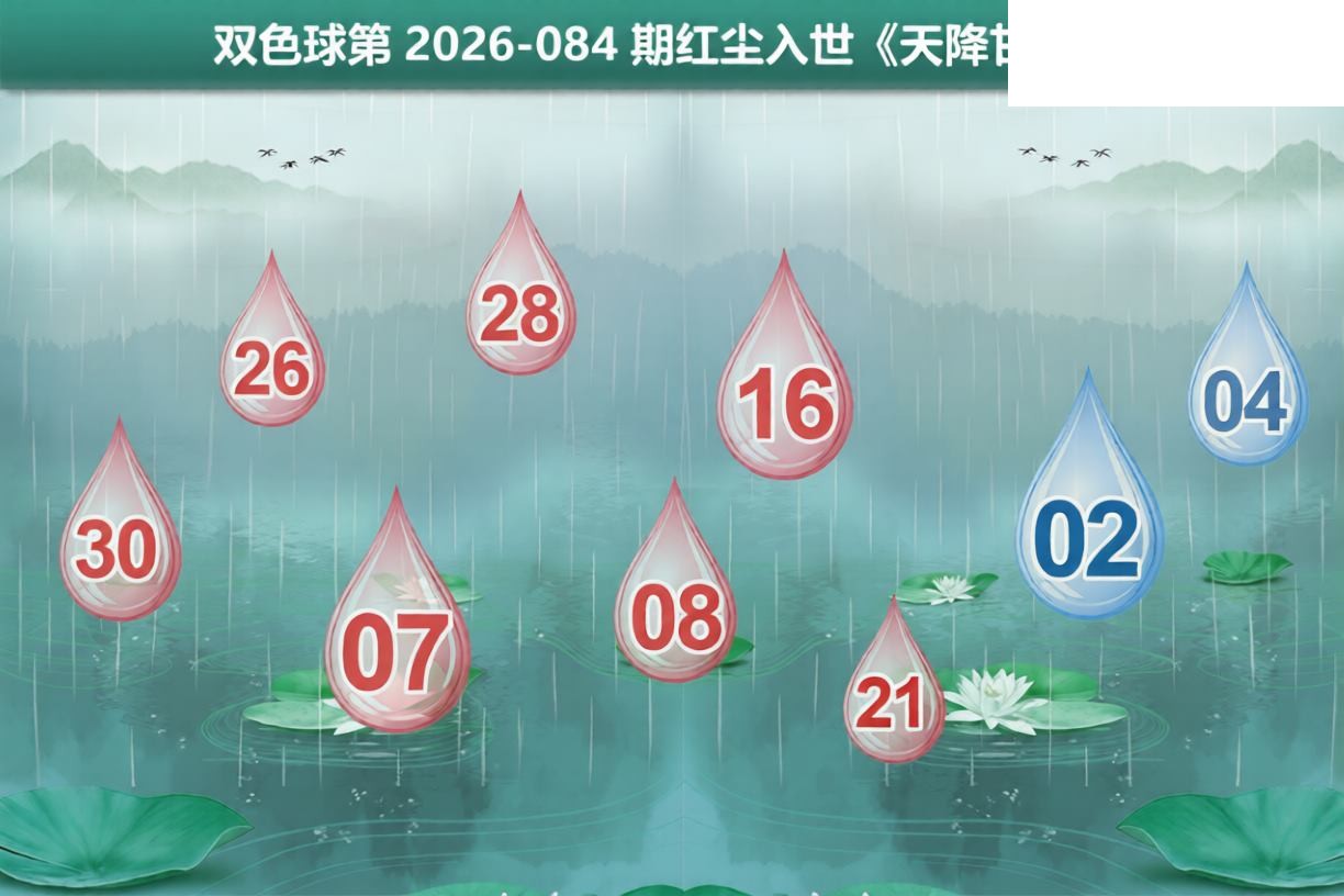 双色球2026年图迷084期 红尘入世 天降甘露图