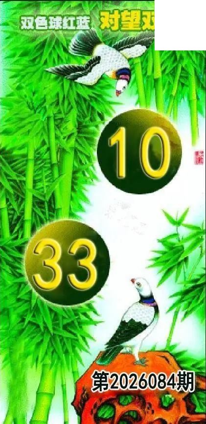 对望双胆26年084期双色球图谜红蓝