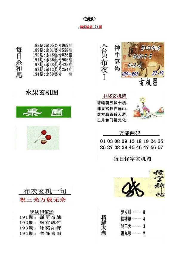 真精华布衣报2026194期3d图谜