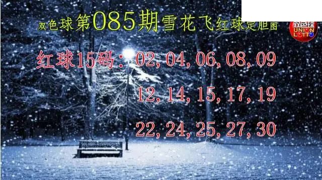 双色球2026年图迷085期 雪花飞红球图