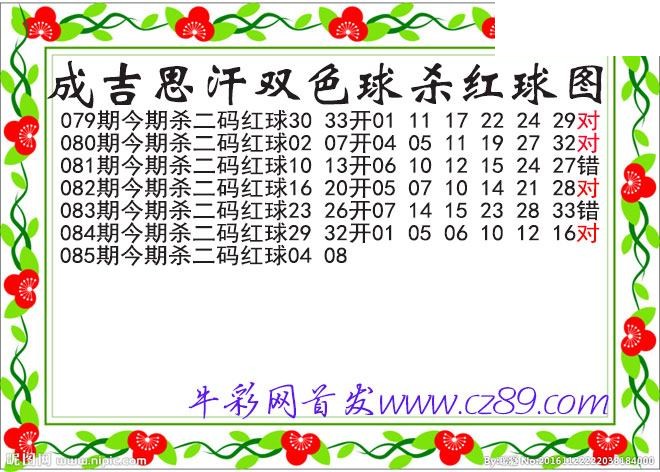 双色球085期 成吉思汗杀两码红球图谜
