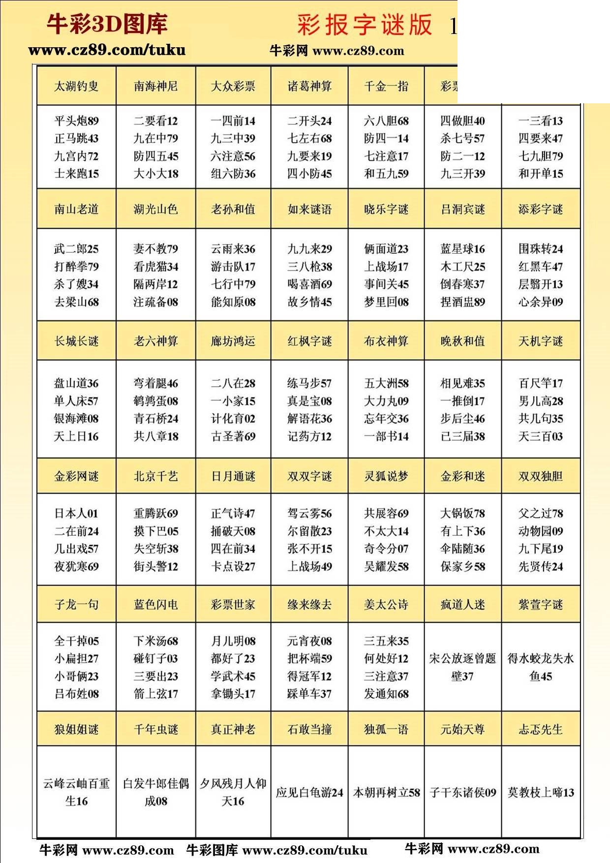 版3D字谜彩报图26年196期打印版