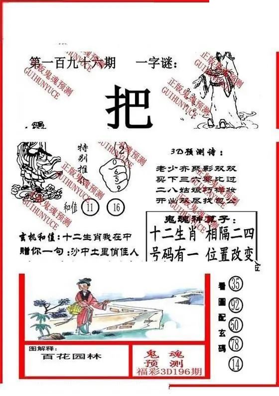 2026196期3D图谜汇总（二）