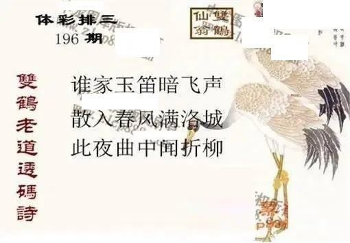 体彩P32026年196期 中龙系列全图